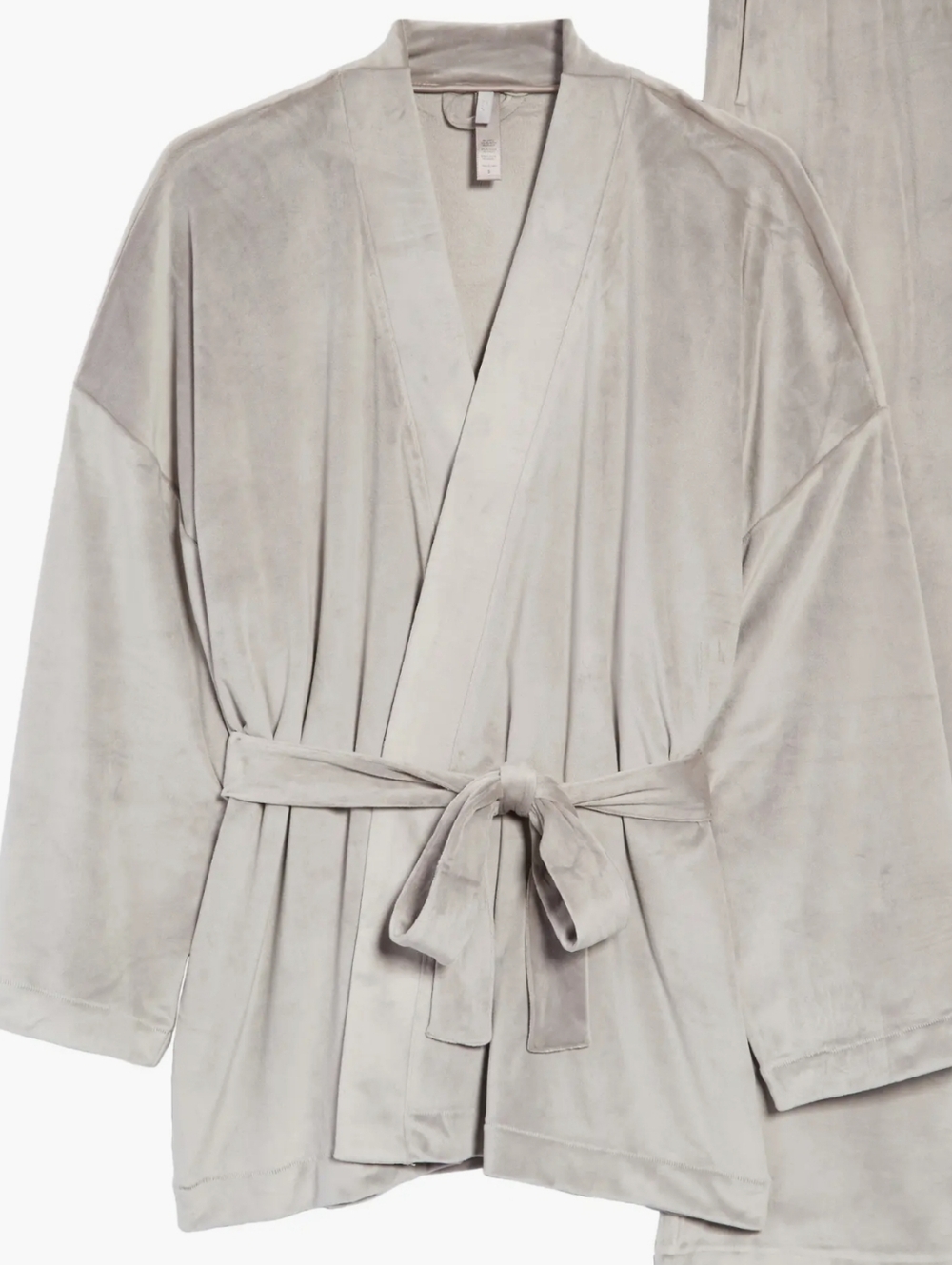 Skims Valour Short Robe In Gray Size Medium - Picture 3 of 6